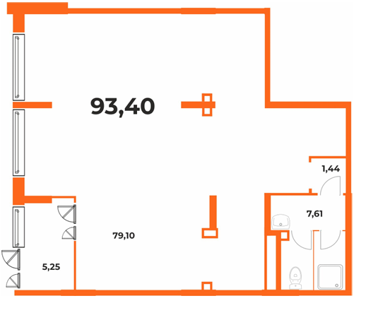 План помещения 93,4 м²