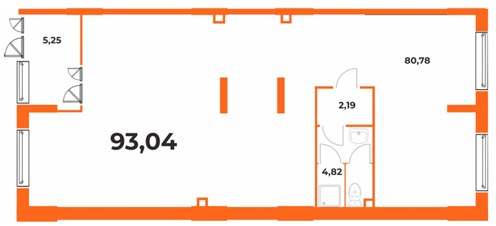 План помещения 93,04 м²