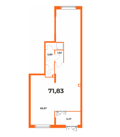План помещения 71,83 м²